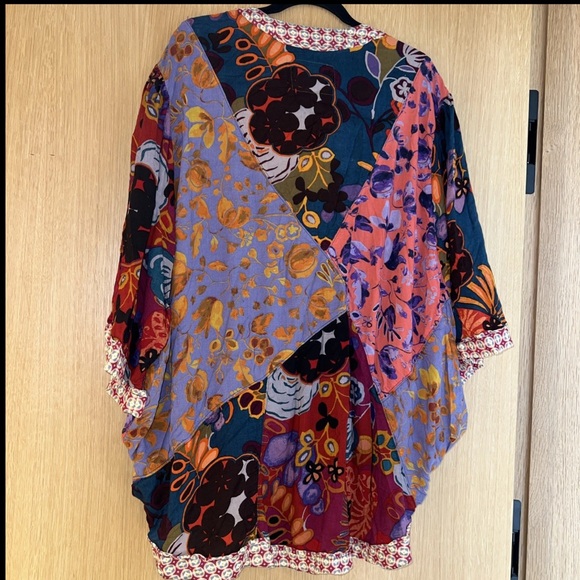 ANTHROPOLOGIE Tellie Sleep Floral Oversized Cacoon Cardigan Kimono size L - Picture 6 of 8